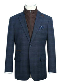 Blue Plaid Sport coat w/ Bib