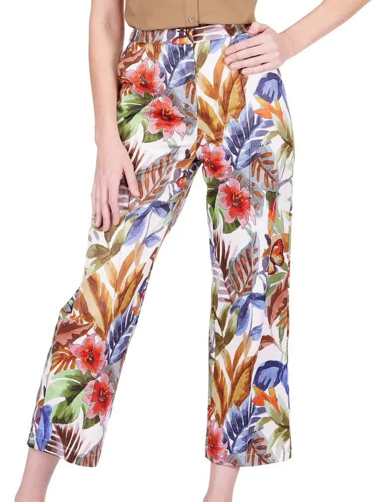 Mosiac Leaf Ankle Pants Jade Melody Tam