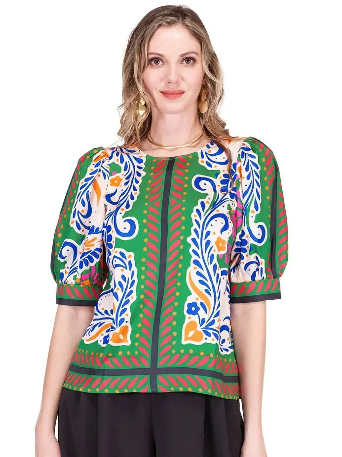 Artistic Scarf Top Jade Melody Tam