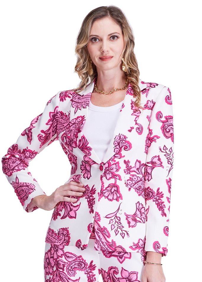 Berry Paisley Button Blazer