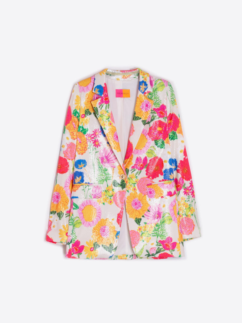 Floral Sequin Blazer