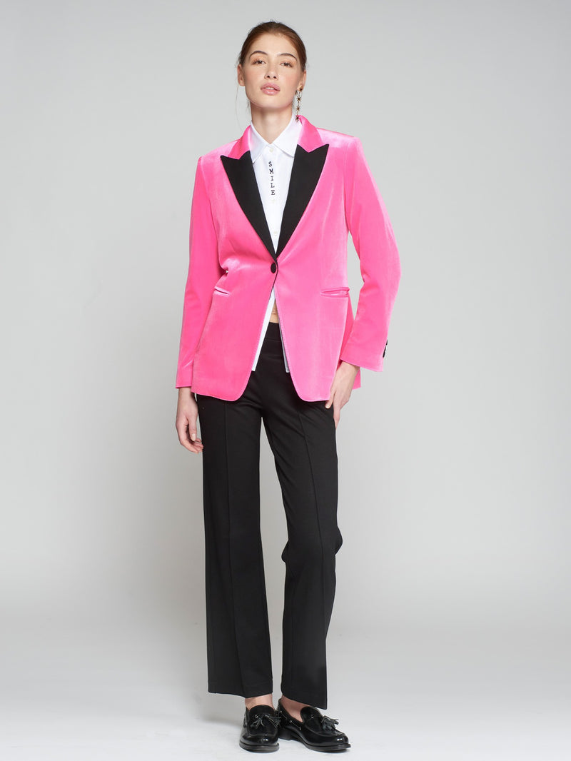 Sophia Pink Velvet Blazer