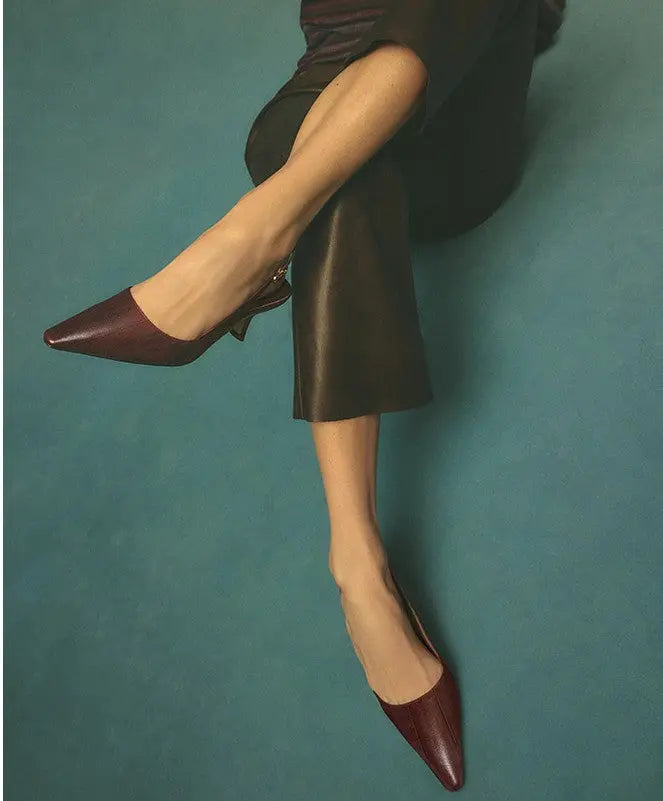 Bianka Slingback Pump in Merlot Patent | Sleek Fall Heel – Lansky