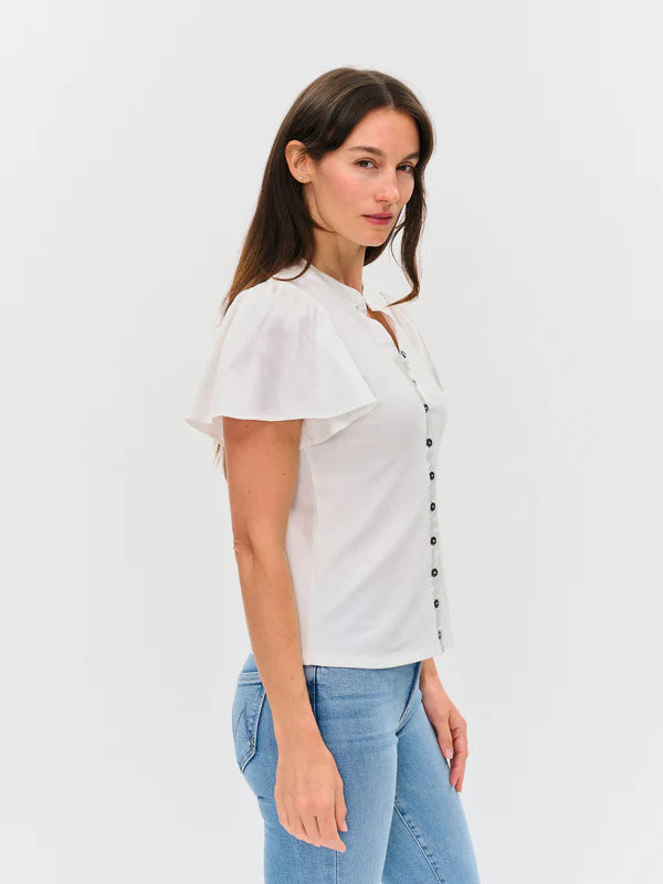 Maren Flutter Top - White