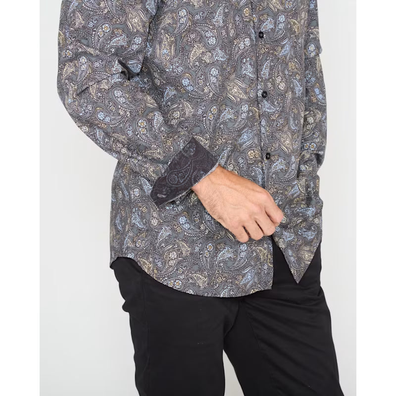 Morris Madrid Paisley Sport Shirt - Smoke Lords of Harlech