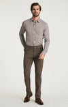 Straight Leg Pants - Coffee Diagonal 34 Heritage