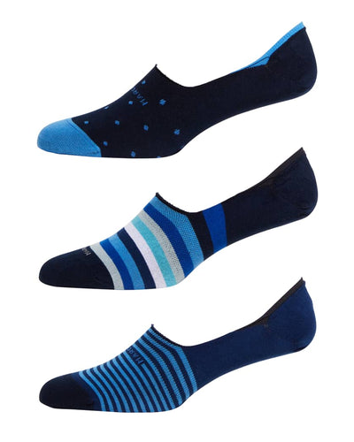 Marcoliani Invisible No Show Stripe Pima Cotton Socks (One size fits most)