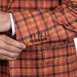 Titan Orange Plaid Knit Sport Coat