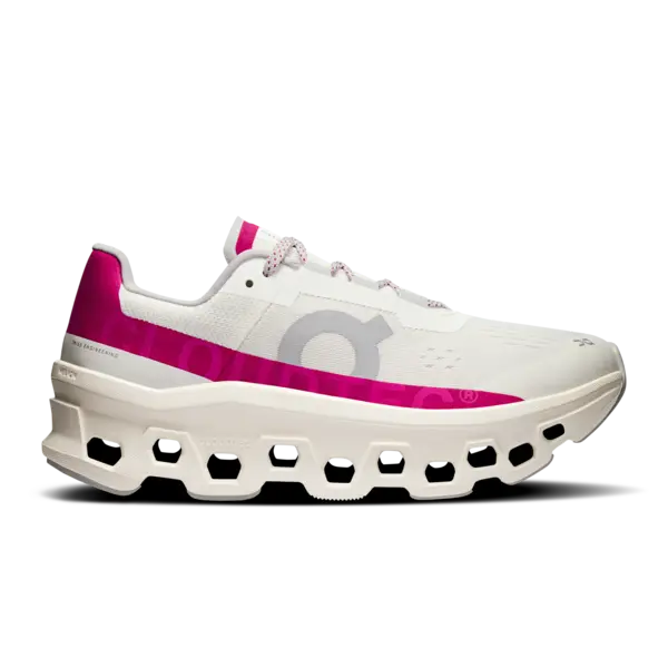 Women's Cloudmonster Running Shoes – Ivory & Grenadine | On Women's Cloudmonster Running Shoes – Ivory & Grenadine | On