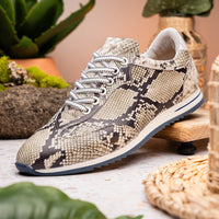 Peri Python Embossed Italian Calfskin Sneakers Black / White