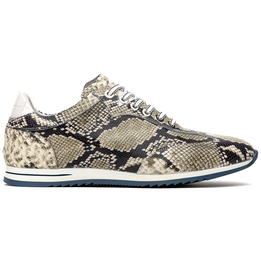 Peri Python Embossed Italian Calfskin Sneakers Black / White