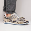 Peri Python Embossed Italian Calfskin Sneakers Black / White