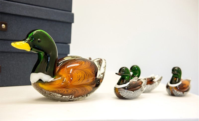 Large Glass Mallard Duck Figurine