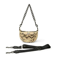 Front view of Tiny Dancer Python Luxe Hobo Bag with quilted embossed cowhide