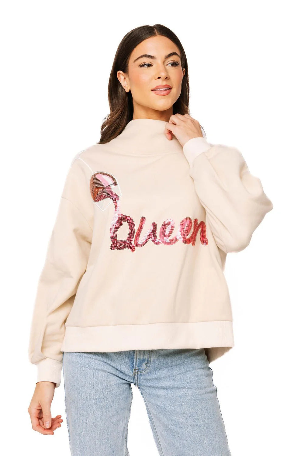 Beige Red Wine Pouring Queen Sweatshirt