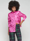 PINK SILK SHIRT EQUESTRIAN PRINT Vilagallo