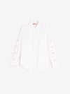 White Shirt with Gold Sleeve Buttons Vilagallo