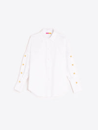 White Shirt with Gold Sleeve Buttons Vilagallo