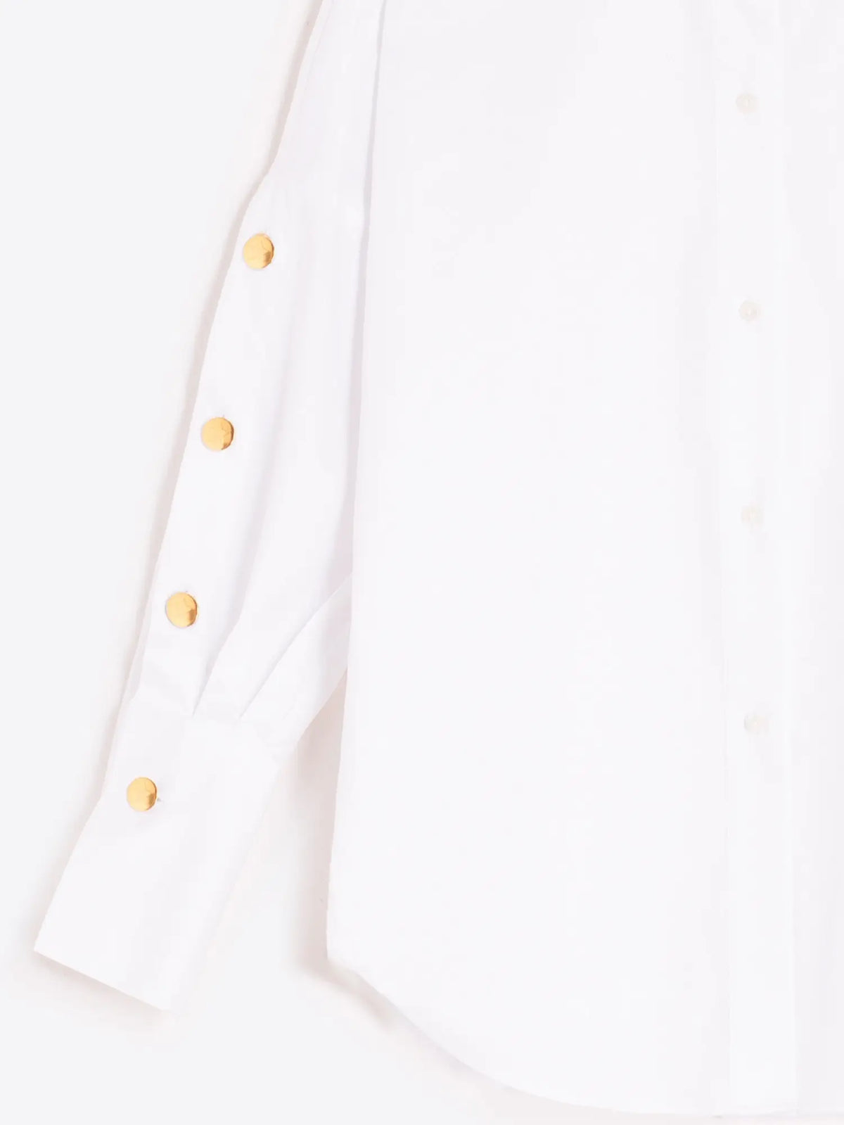 White Shirt with Gold Sleeve Buttons Vilagallo