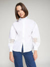 WHITE POPLIN SHIRT WITH LACE SLEEVES Vilagallo