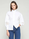 WHITE POPLIN SHIRT WITH LACE SLEEVES Vilagallo
