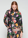 Black Floral Print Shirt Vilagallo