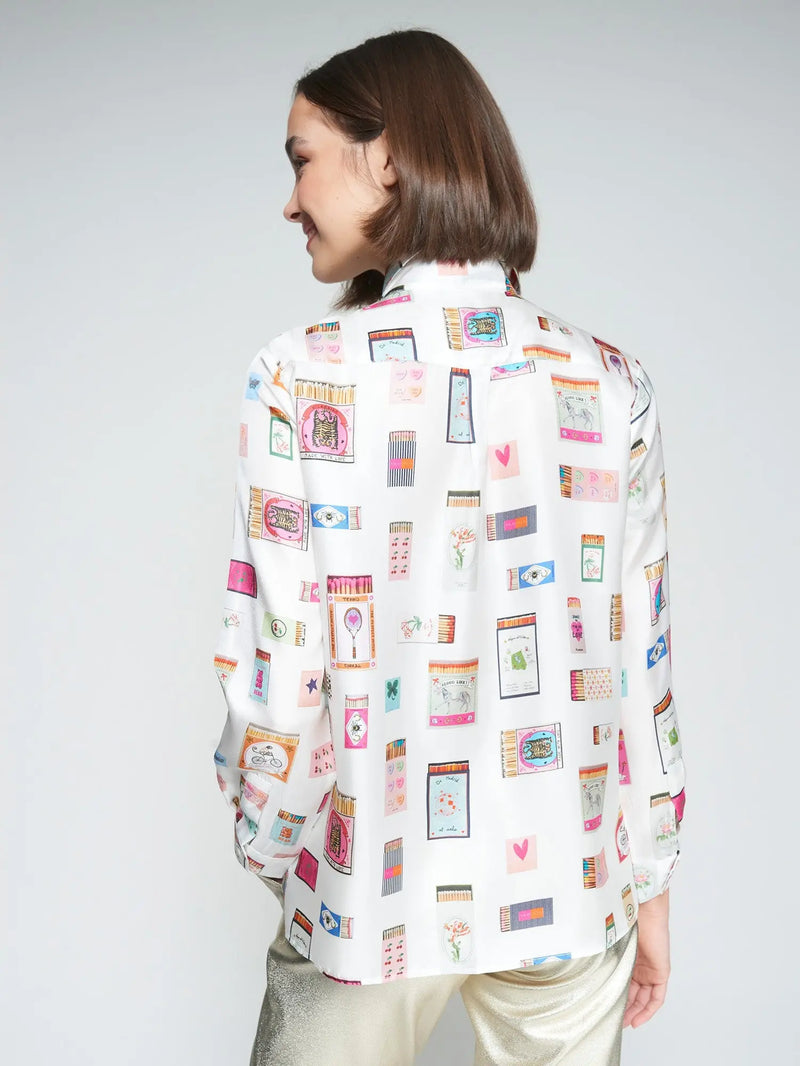 WHITE SHIRT MATCHBOX PRINT Vilagallo