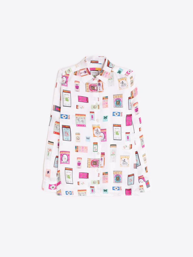 WHITE SHIRT MATCHBOX PRINT Vilagallo