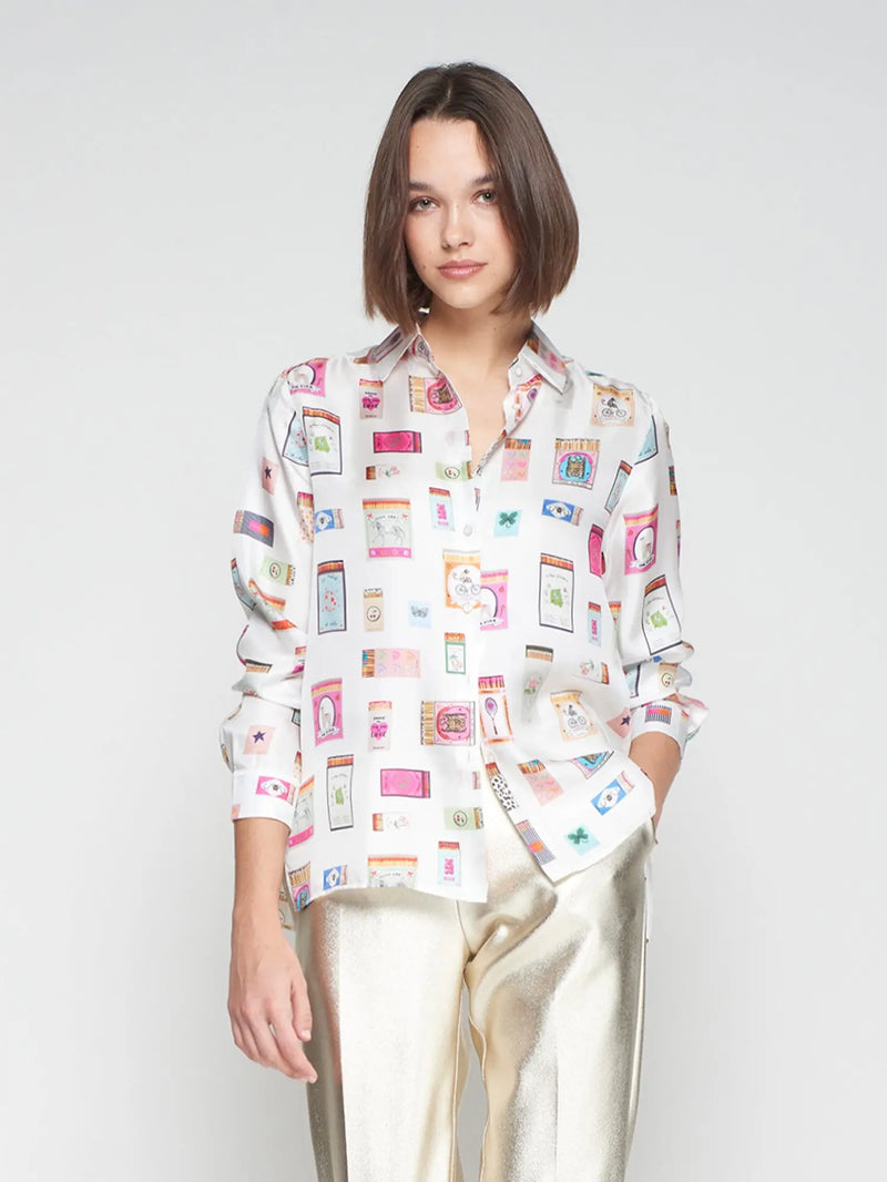 WHITE SHIRT MATCHBOX PRINT Vilagallo