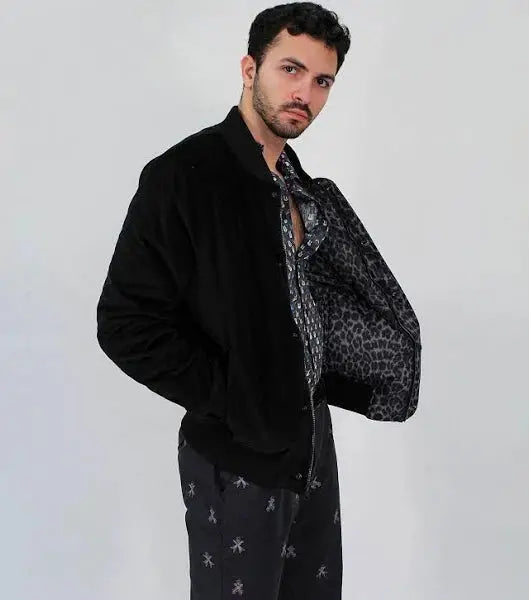 DON LEOPARD REVERSIBLE JACKET - BLACK Lords of Harlech