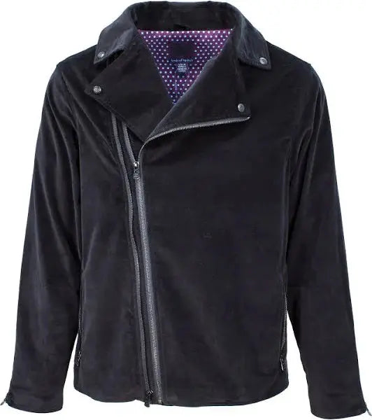 ROCKY VELVET BIKER JACKET - BLACK Lords of Harlech