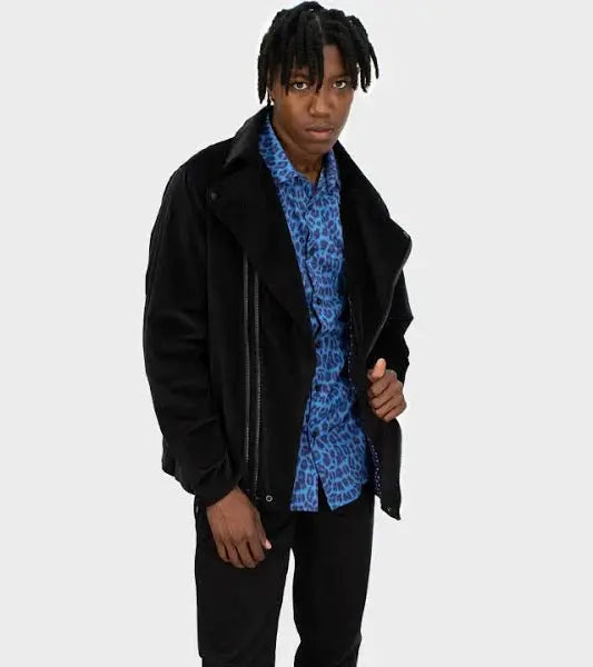 ROCKY VELVET BIKER JACKET - BLACK Lords of Harlech