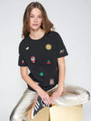 Amalia Black Embroidered T-Shirt Vilagallo