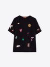 Amalia Black Embroidered T-Shirt Vilagallo