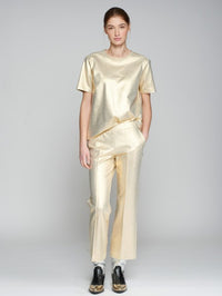 Amalia Metallic Gold Stretch T-shirt