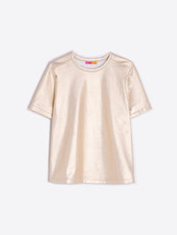 Amalia Metallic Gold Stretch T-shirt