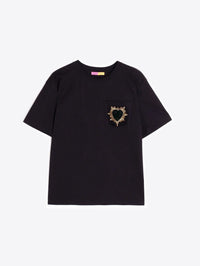 Black Embellished Heart T-Shirt Vilagallo