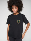 Black Embellished Heart T-Shirt Vilagallo