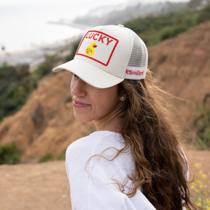 Lucky Duck Trucker Hat - Cream