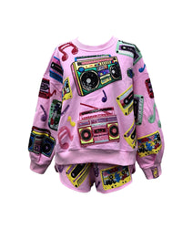 Pink Vintage Cassettes Sweatshirt