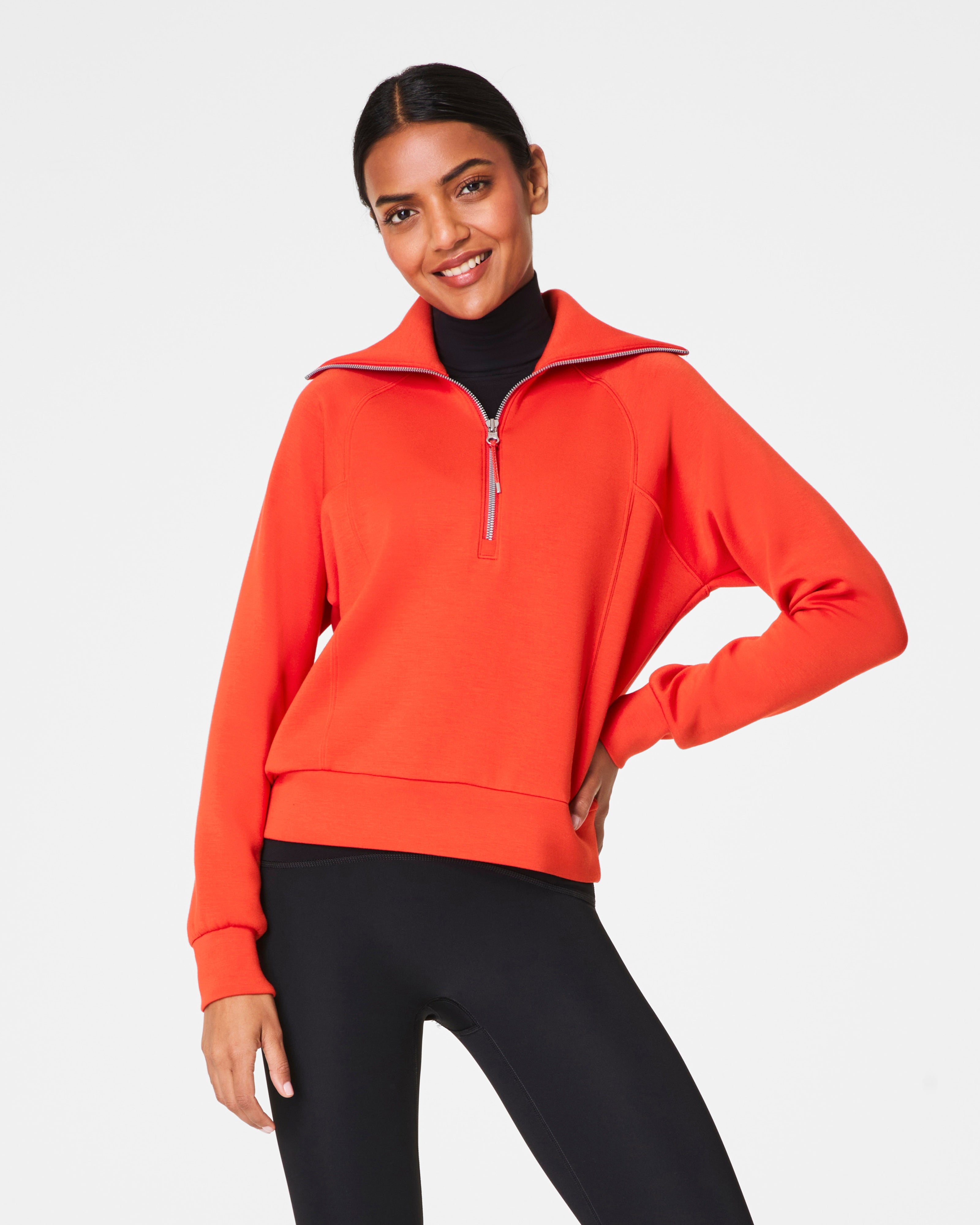 AirEssentials Half Zip- Poppy - Lansky Bros. | Spanx