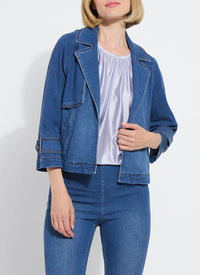 Jeanne Cropped Denim Trench