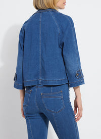 Jeanne Cropped Denim Trench