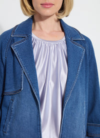 Jeanne Cropped Denim Trench