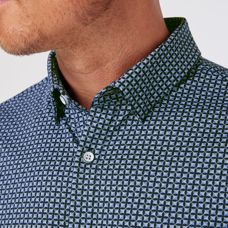 Haylard Dress Shirt - Navy Tonal Texture