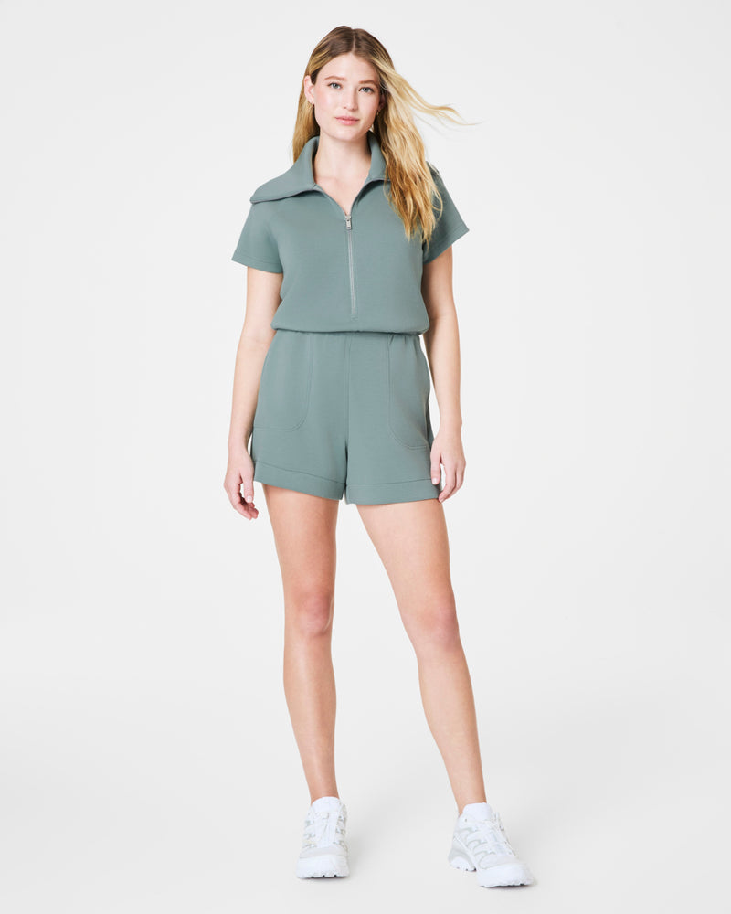 AirEssentials Half Zip Romper - Fennel