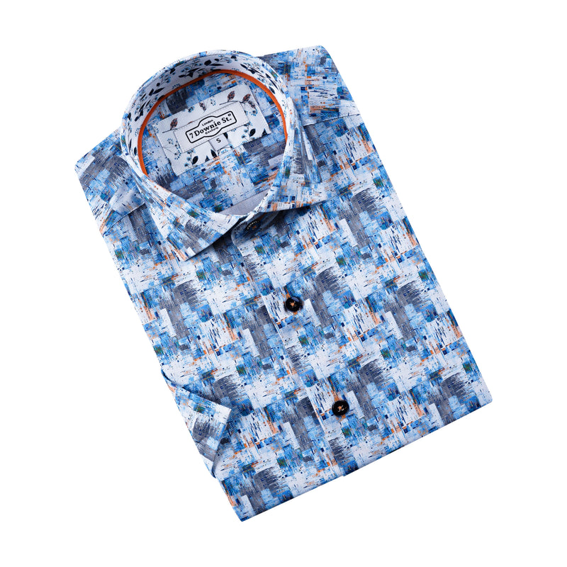 Blue Print Short Sleeve Shirt