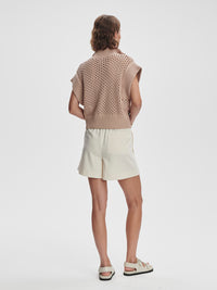 Gaines Half Zip Knit - Light Taupe