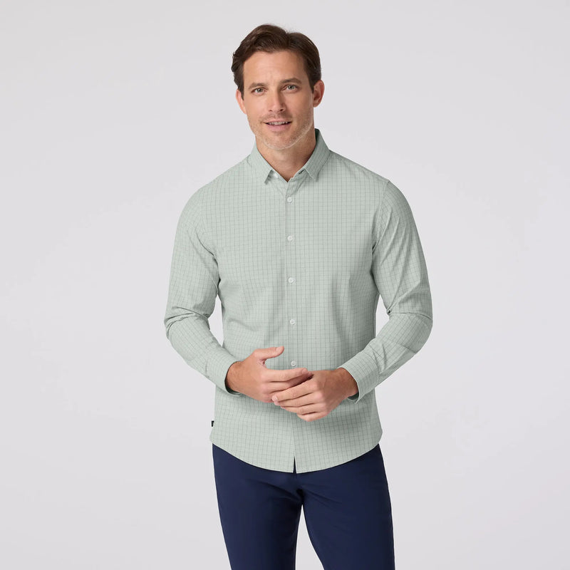 Leeward Dress shirt - Eucalyptus Mini Plaid Mizzen + Main