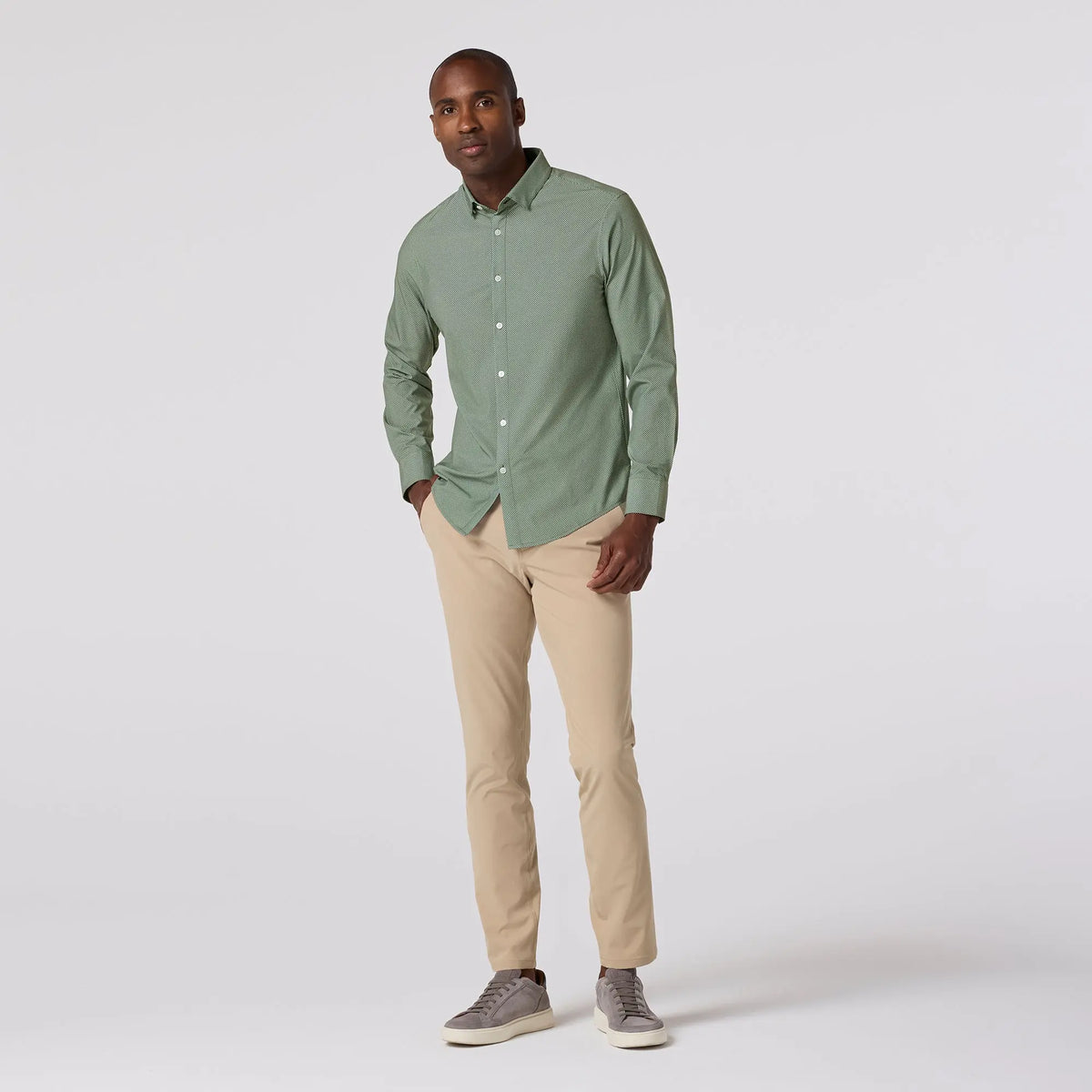 Leeward Dress shirt - Olive Pressed Diamond Mizzen + Main
